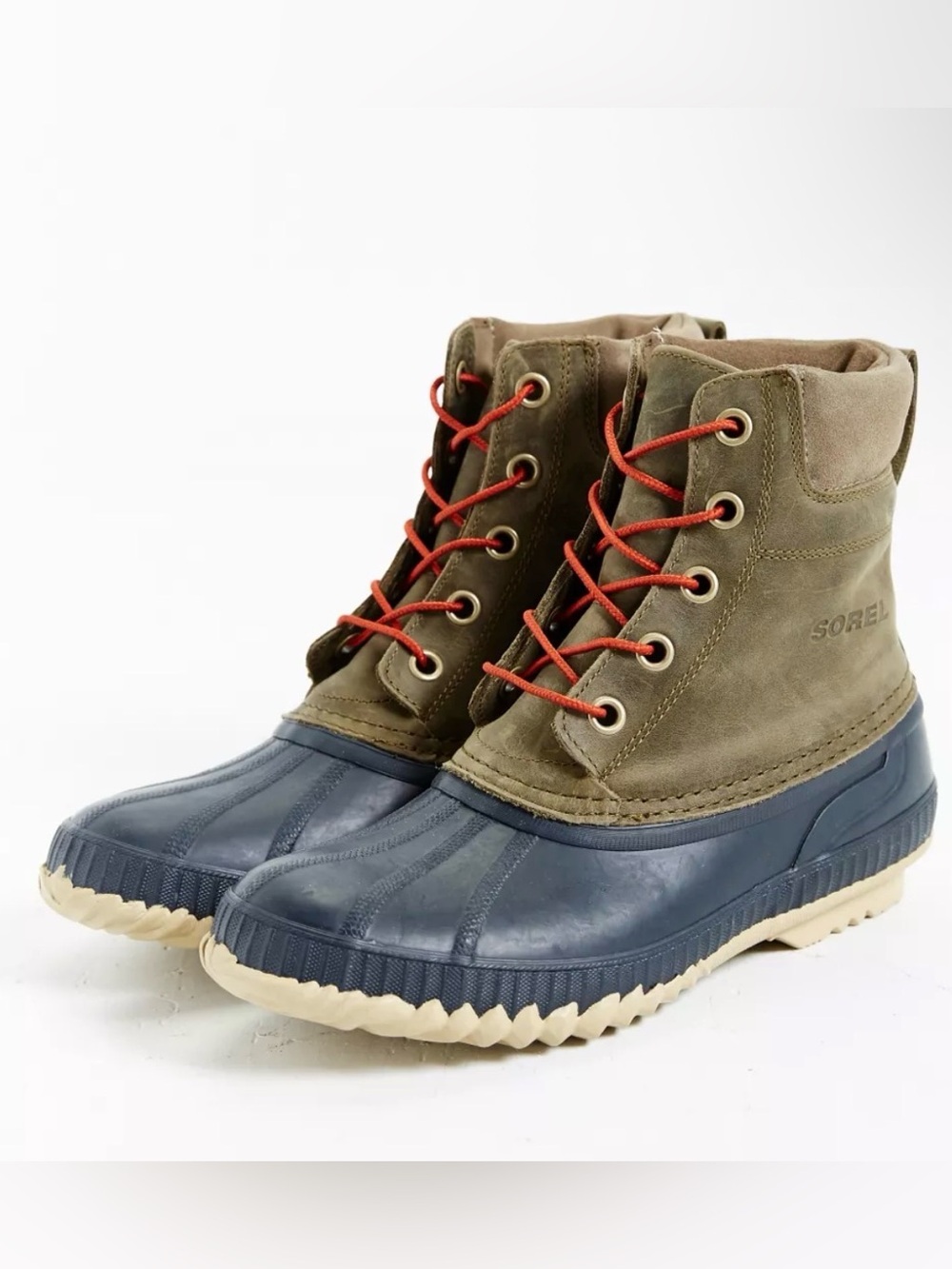 SOREL Men's Olive, Navy & Red Lace Waterproof Duck Boots